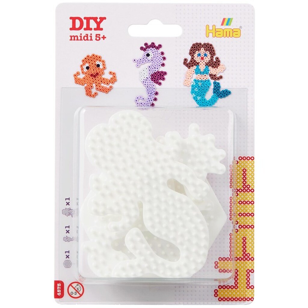 Hama Iron on bead plates - Mermaid Seahorse Hexagon