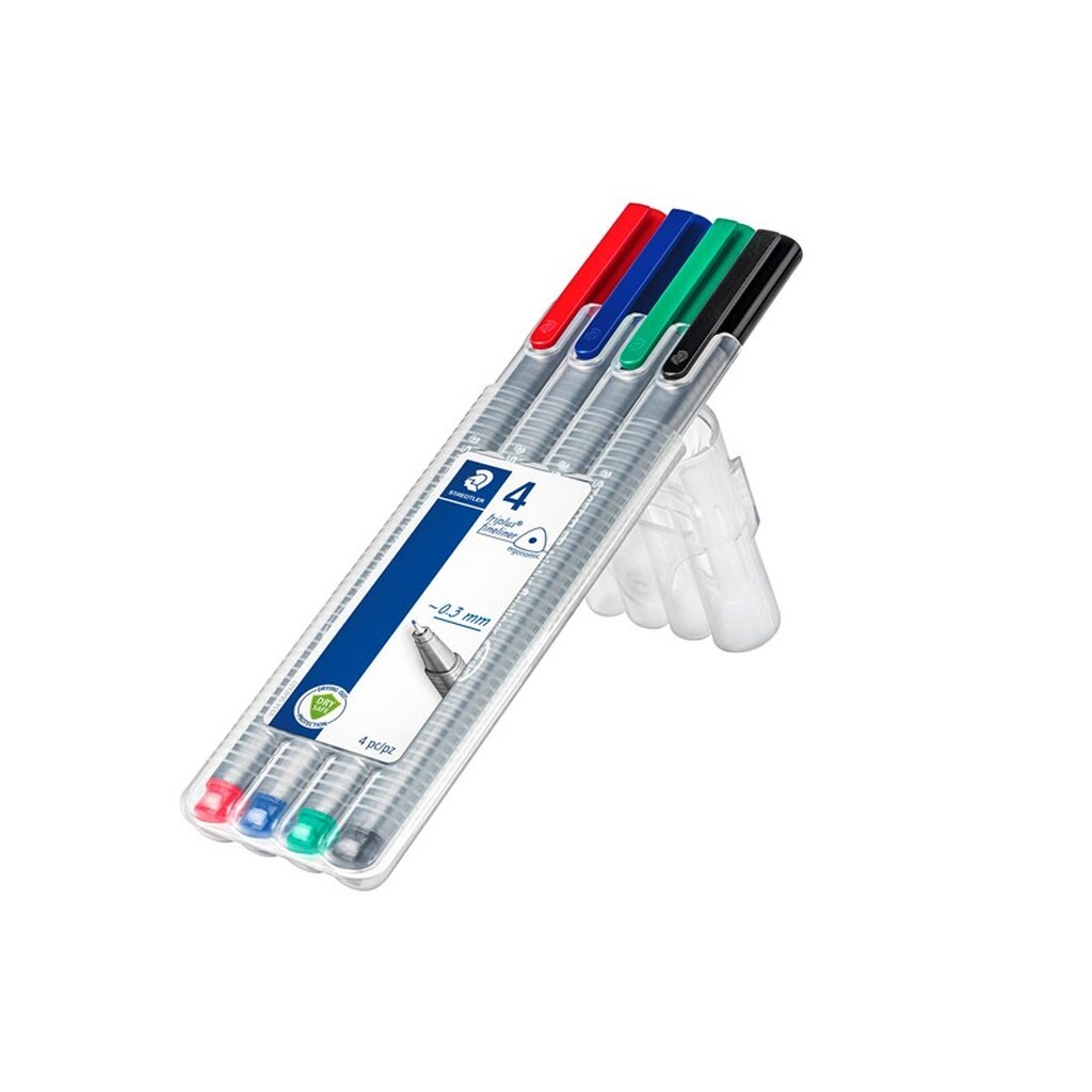 Staedtler Triplus Fineliner 0,3mm 4 ass/boks
