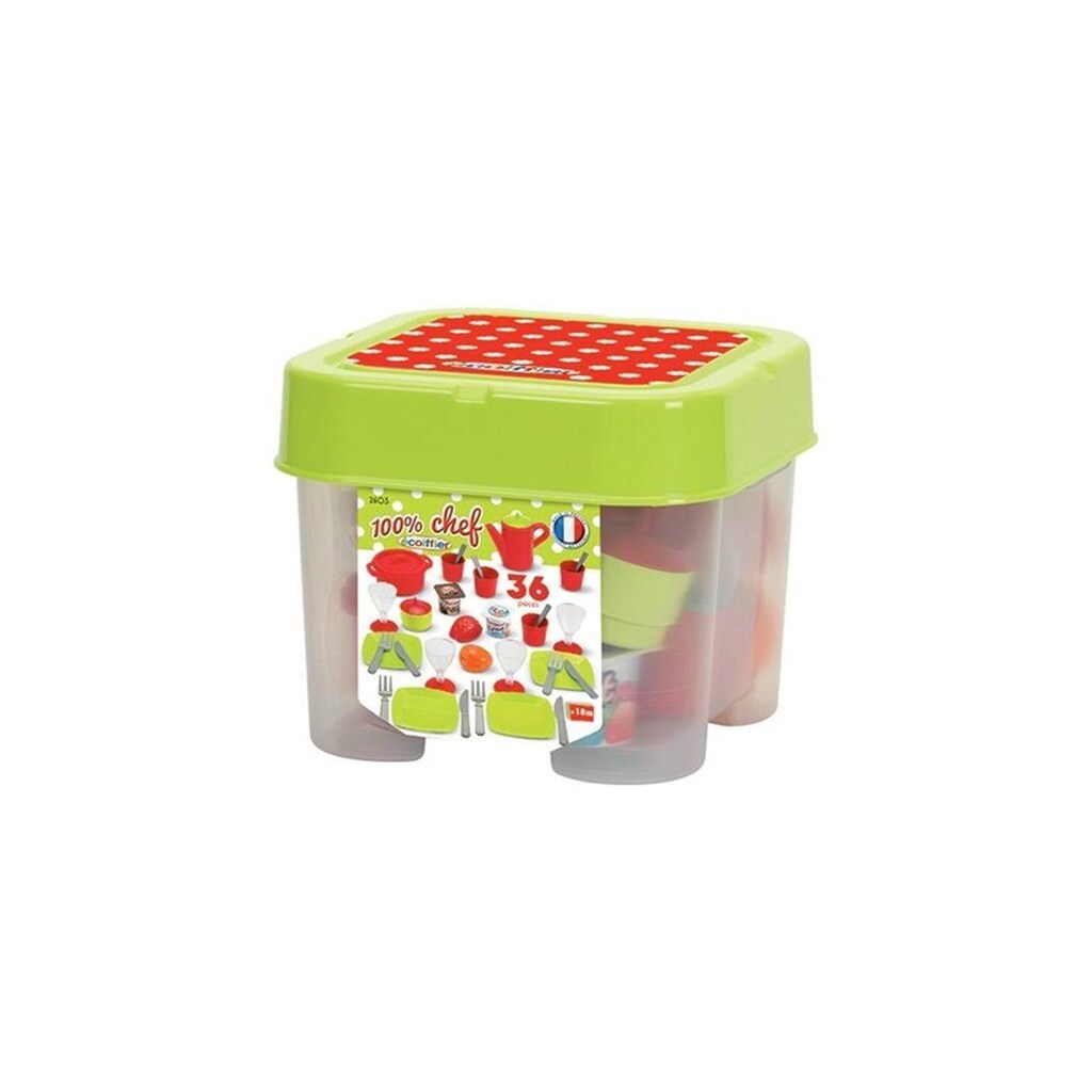 Ecoiffier - 100% Chef Dinnerware in Storage Box 36pcs