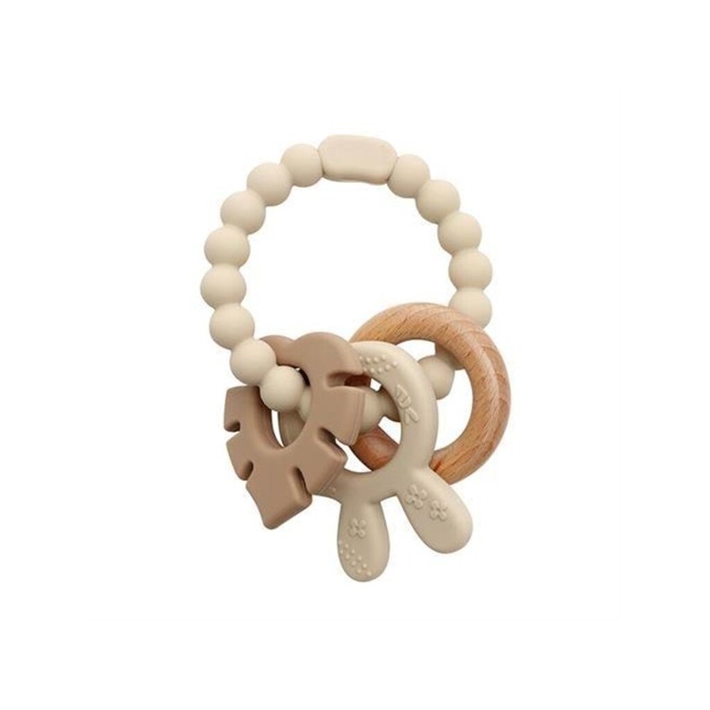 Magni Teether bracelet in LFGB silicone with bunny appendix - Beige