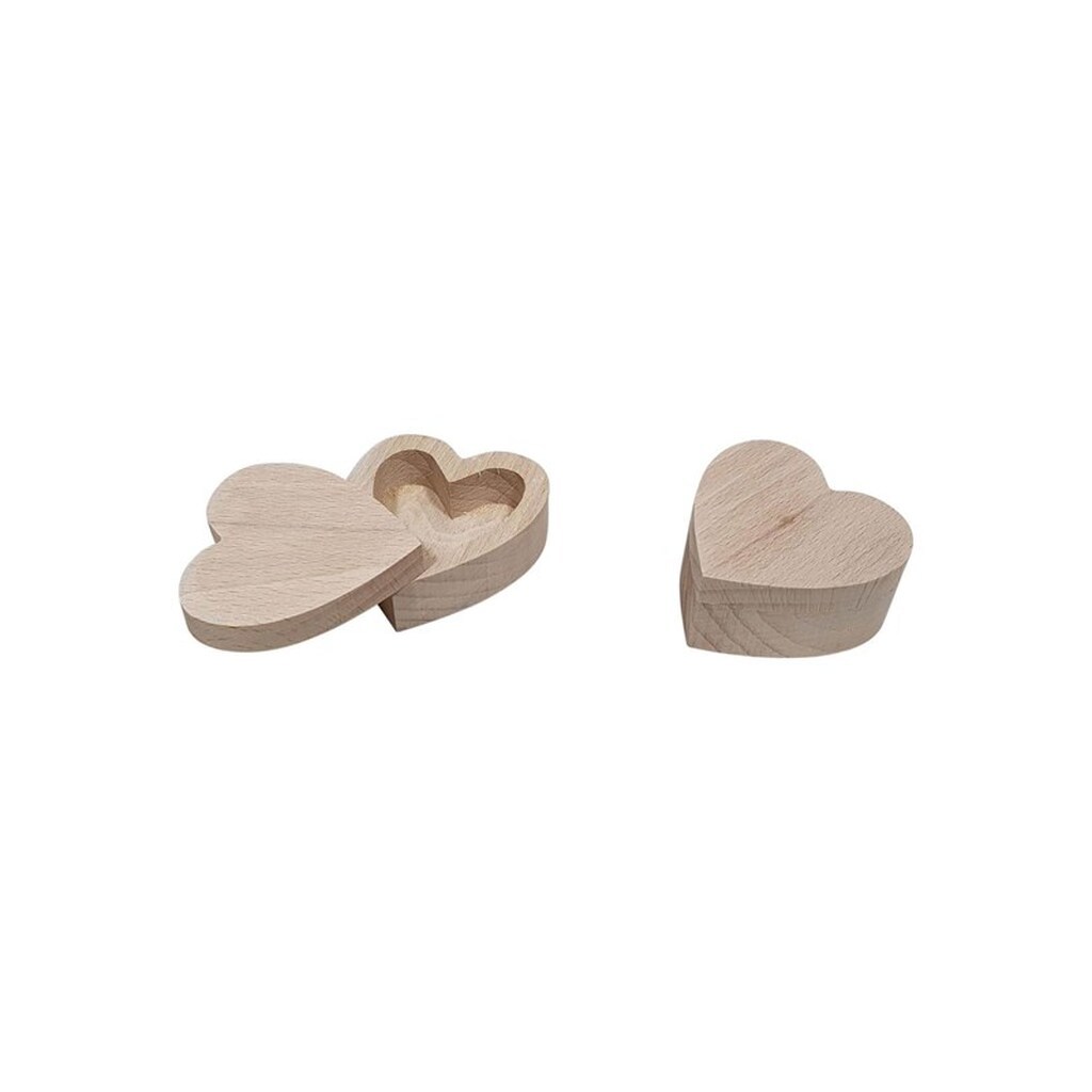 Playwood Jewelry box Heart shape Beech wood
