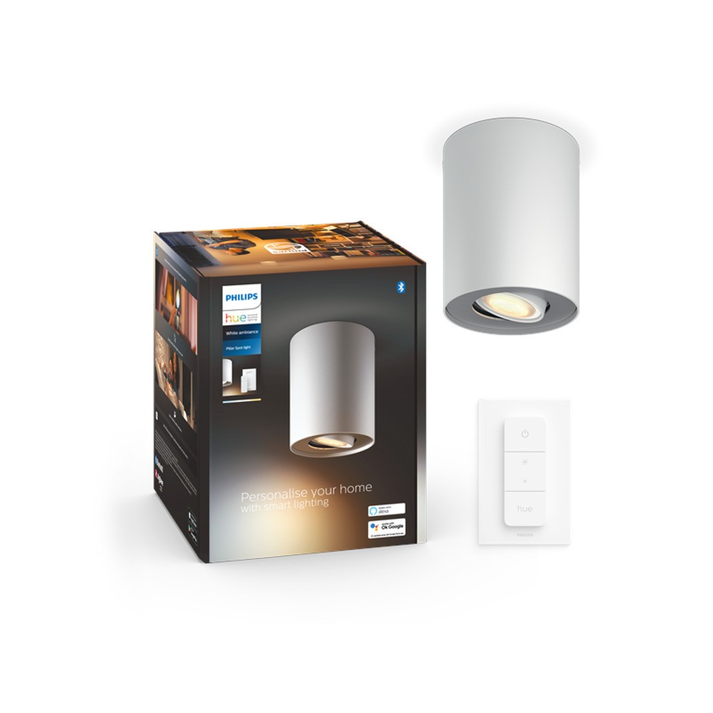 Philips Hue Pillar Enkelt Spot - Hvid - med Dimmer Switch