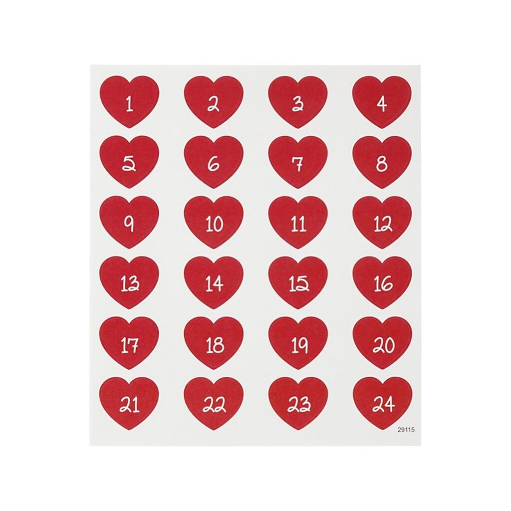 Creativ Company - Stickers Heart with Number 1 Sheet