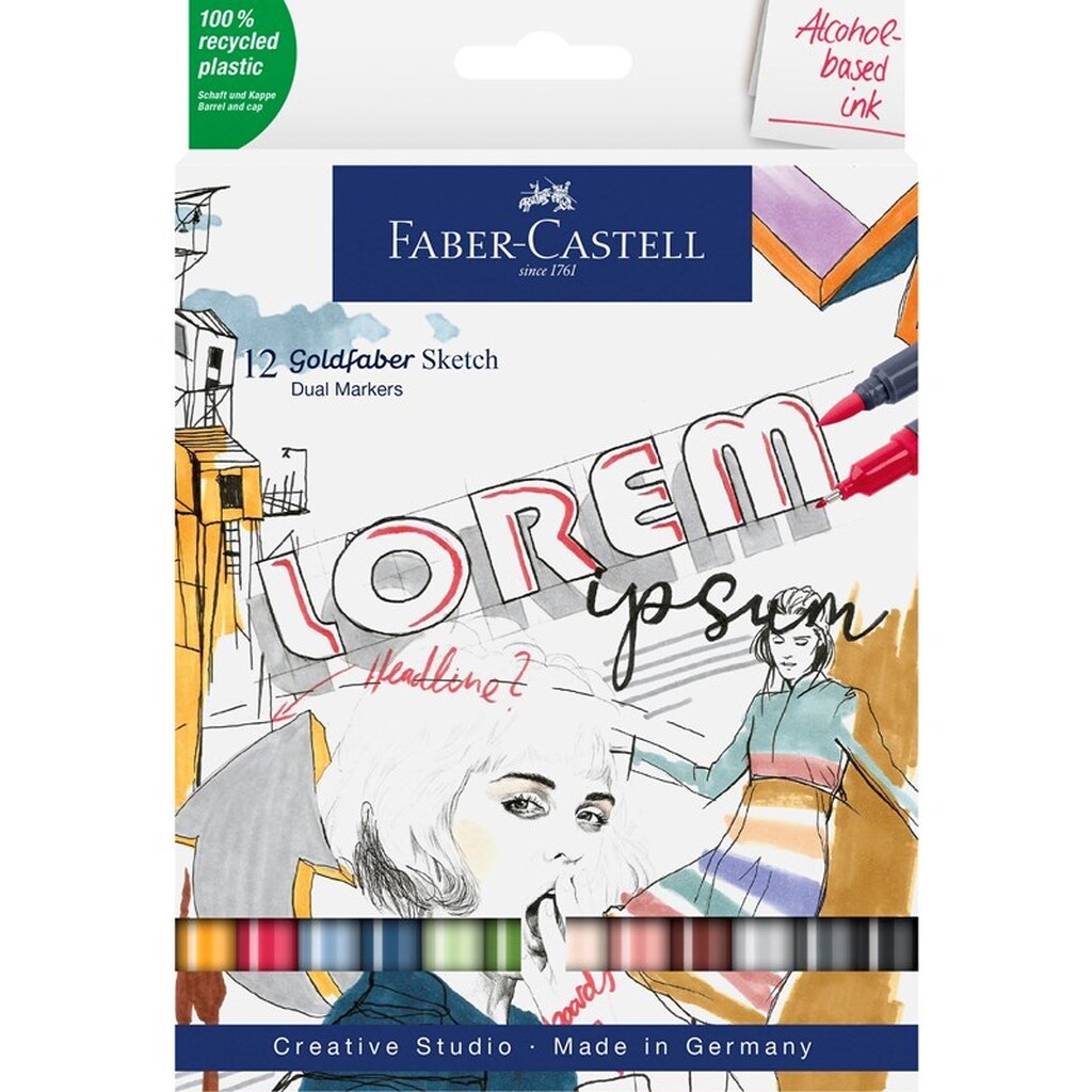 Faber-Castell Goldfaber Sketch marker 12 ass