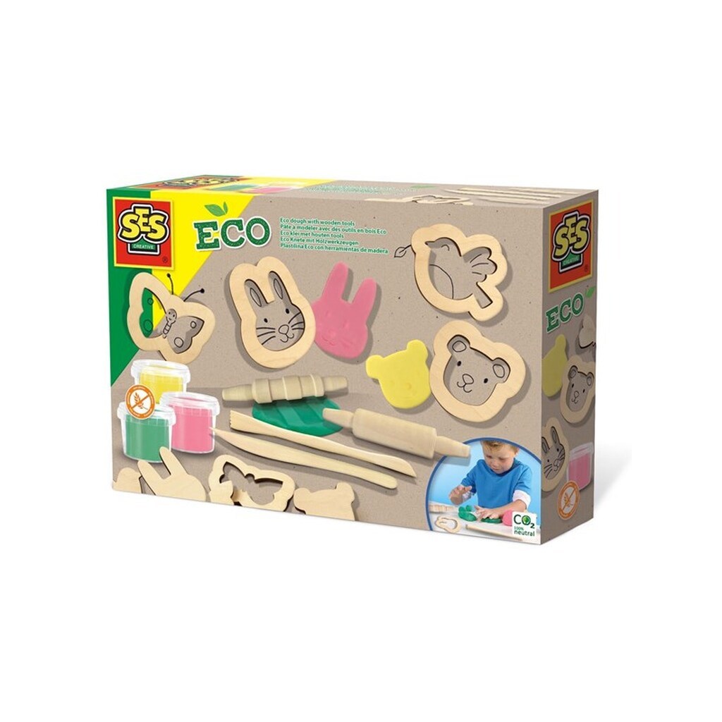 SES Creative Clay with Wooden Tools - 3 Clay Pots
