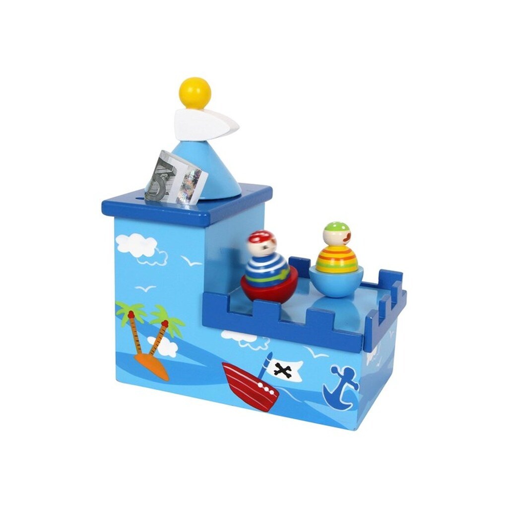 Small Foot - Wooden Music Box and Piggy Bank Pirate