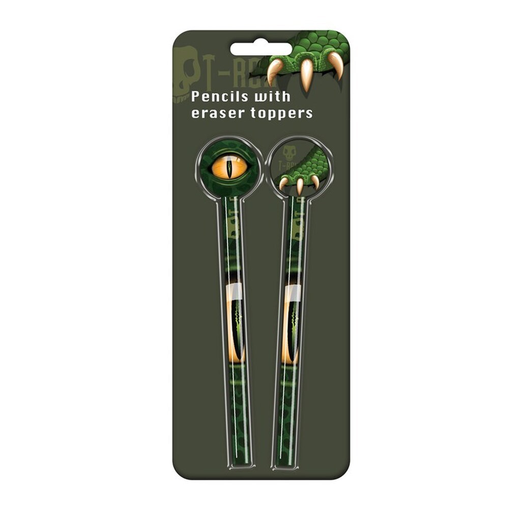 Euromic DINO T-REX 2-pack pencils w/eraser toppers