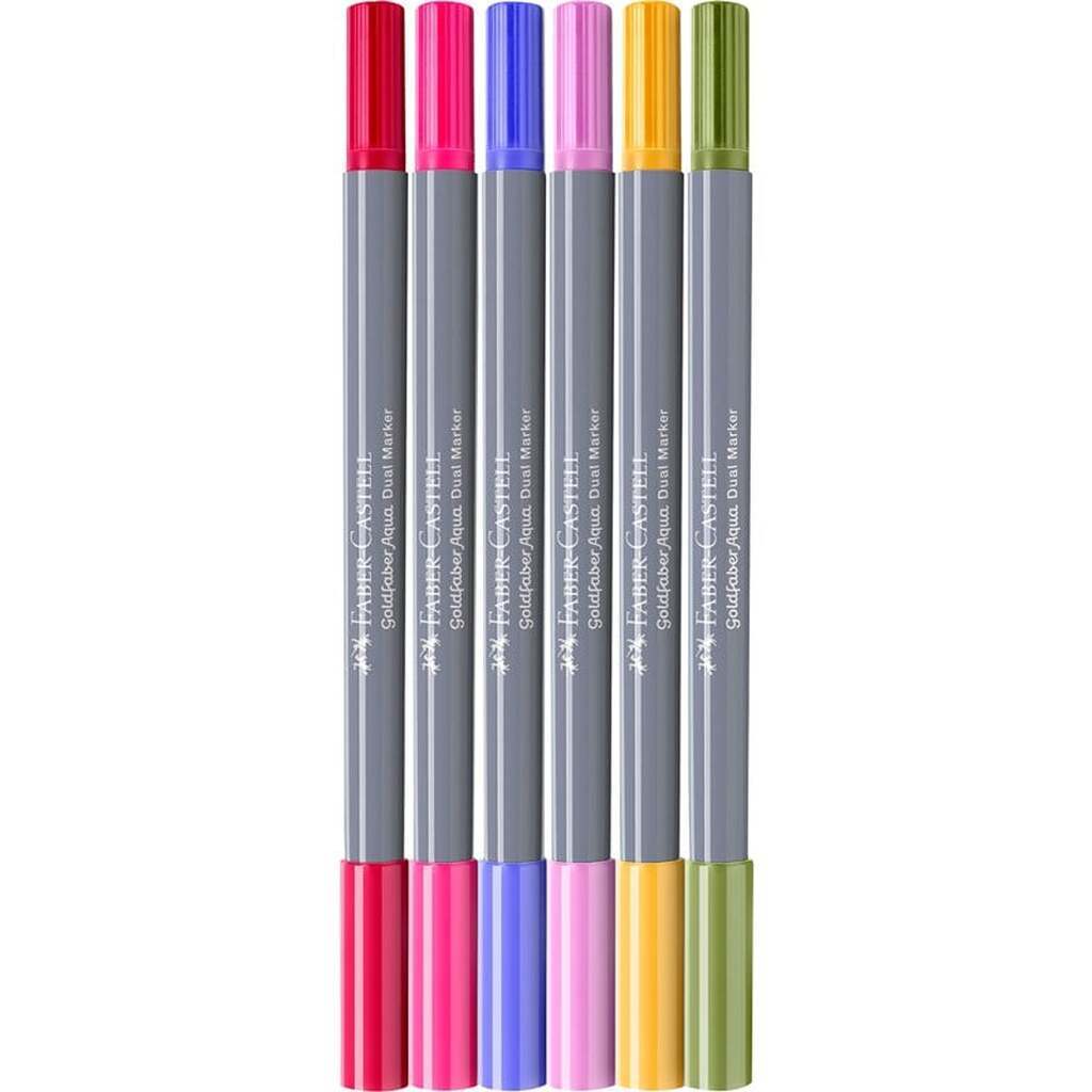 Faber-Castell Goldfaber Aqua Dual Marker, etui med 6 stk, blomster