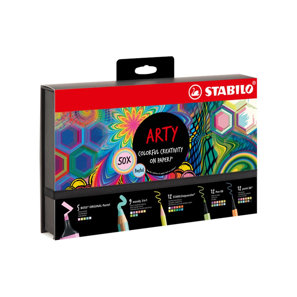 STABILO  ARTY kreativt sæt med 50 penne i forskellige farver og type