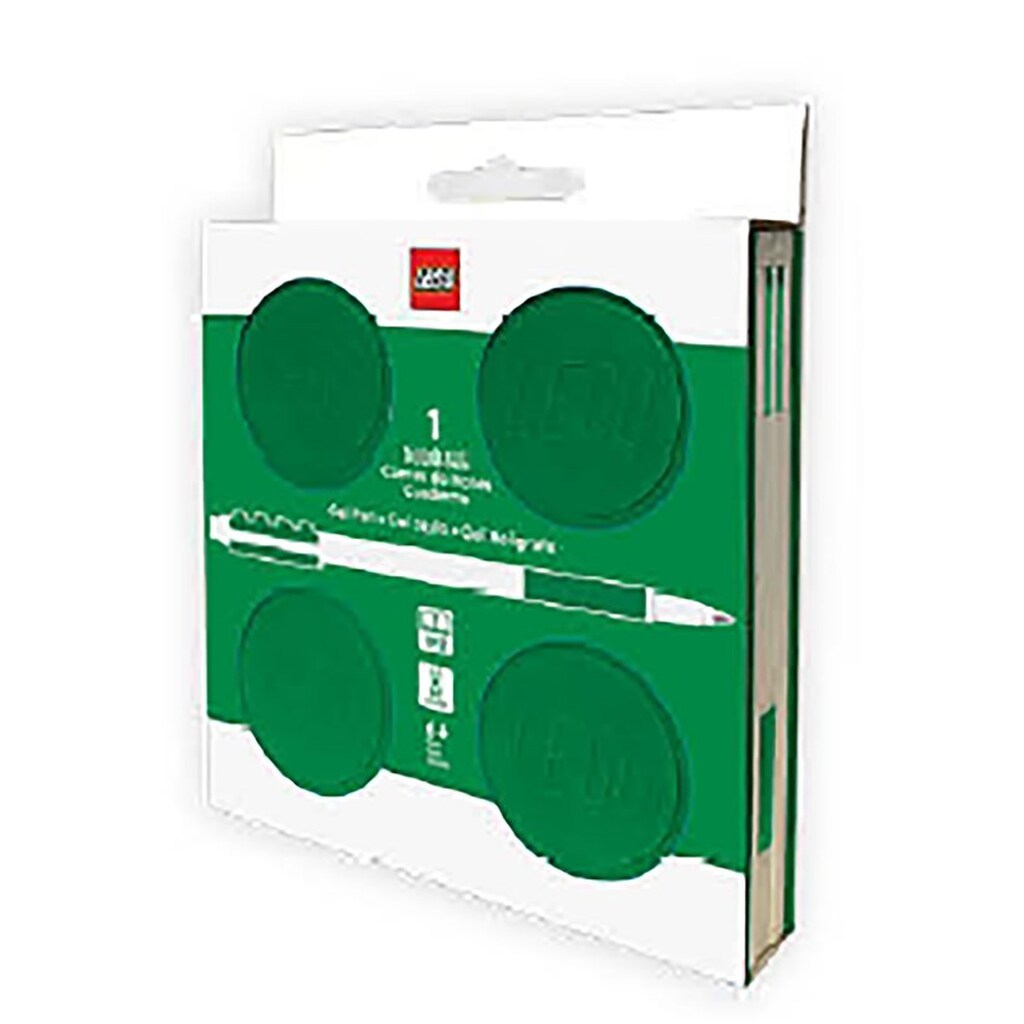 Euromic LEGO® Locking Notebook w/Gel Pen (box) 192p GREEN