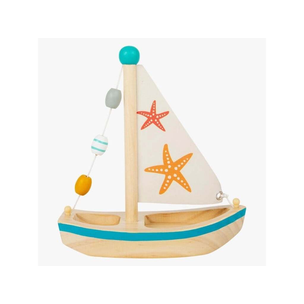 Small Foot - Bath Toy Wooden Sailboat Starfish