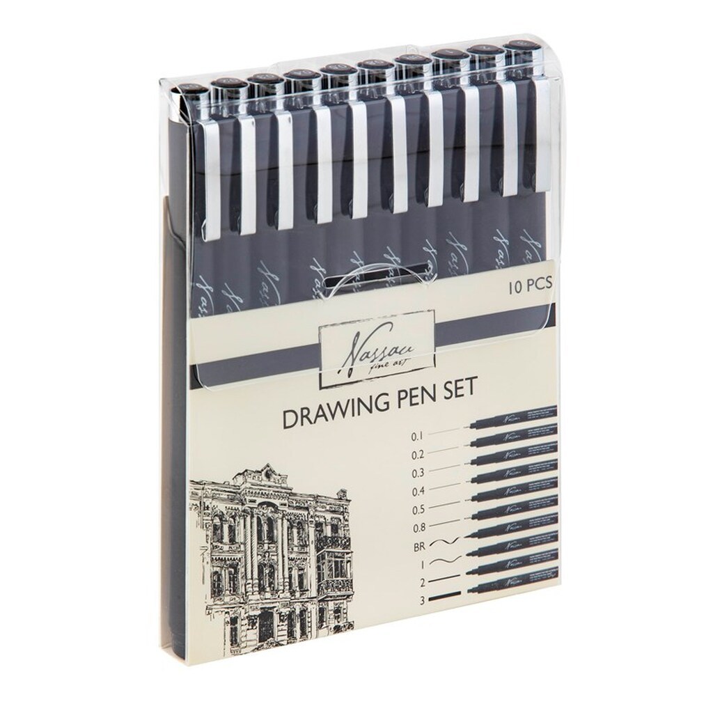 Nassau Drawing pen set fineliners 10pcs