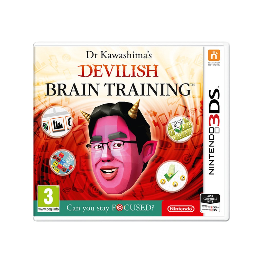 Dr Kawashima&apos;s Devilish Brain Training: Can you stay FOCUSED? - Nintendo 3DS - Puslespil