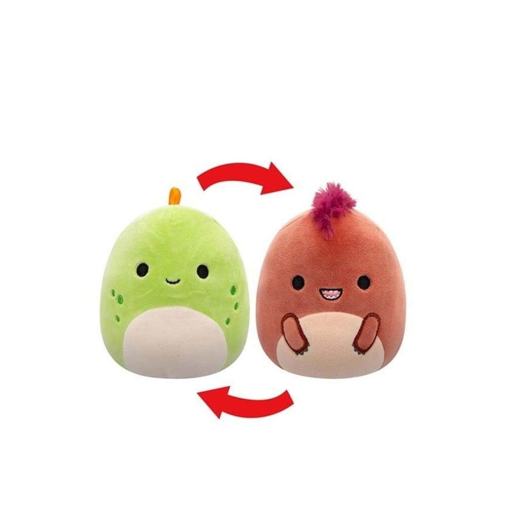 Squishmallows - 13 cm P20 Flip A Mallows - Seanster Velociraptor/Kelly Stegosaurus