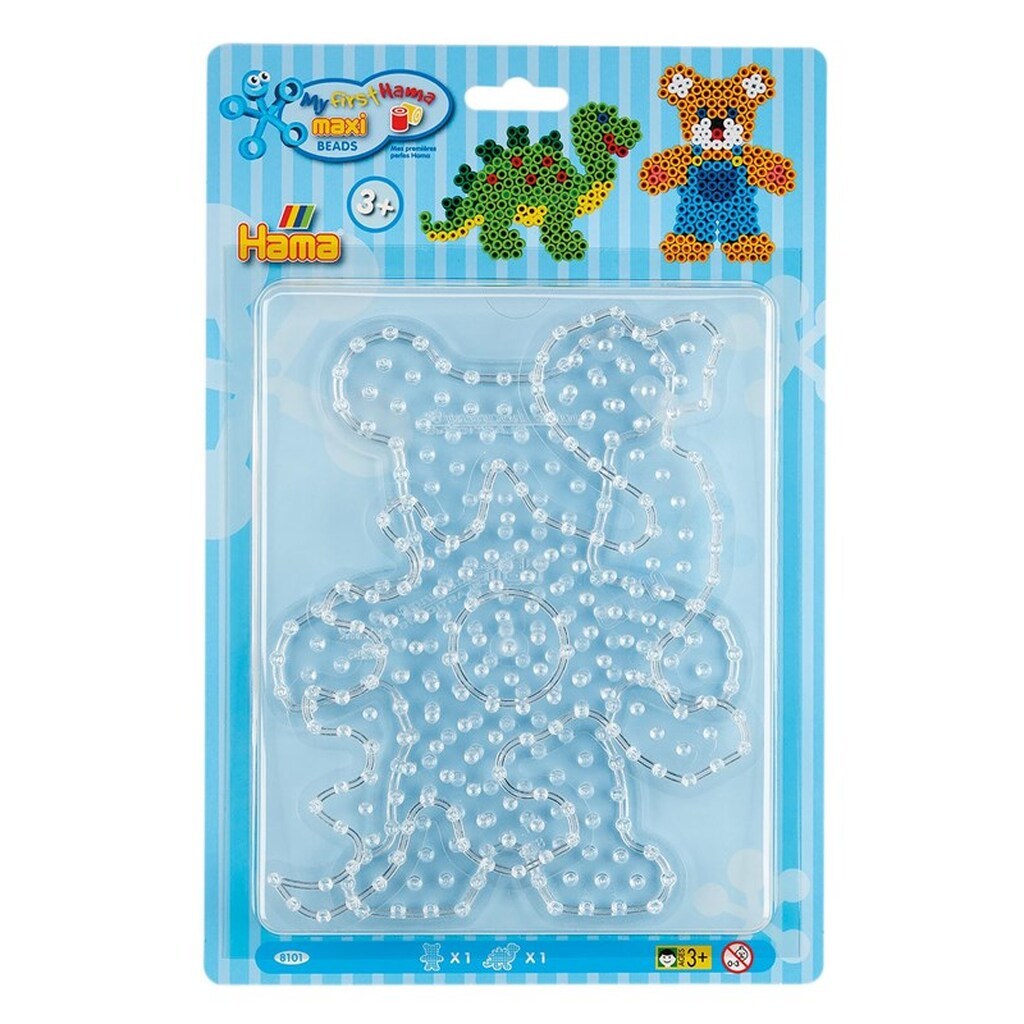 Hama Iron on Bead Plates Maxi - Dino and Teddy Bear