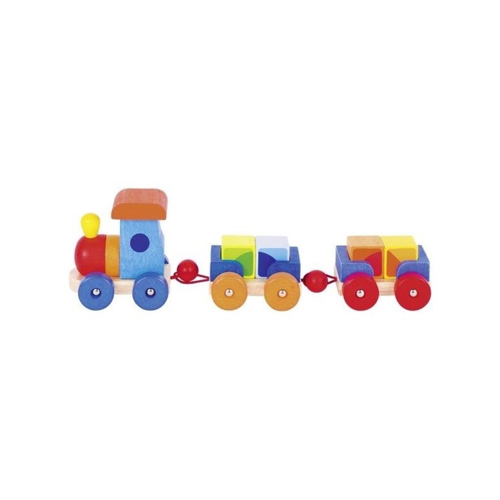 Goki - Rubber Wooden Block Train Mumbai 7 pieces.