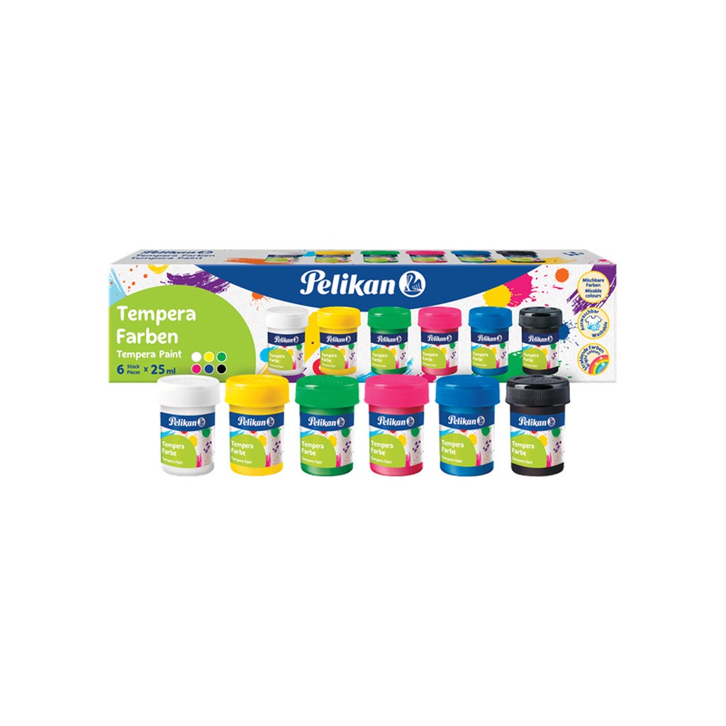Pelikan Tempera Maling 25ml, 6 farver
