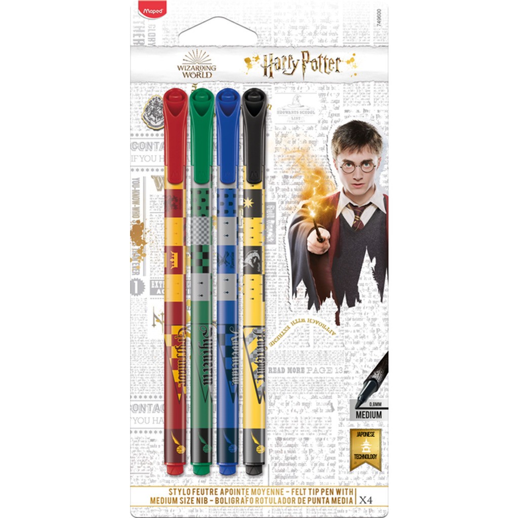 Harry Potter Medium tusser, sæt med 4 farver