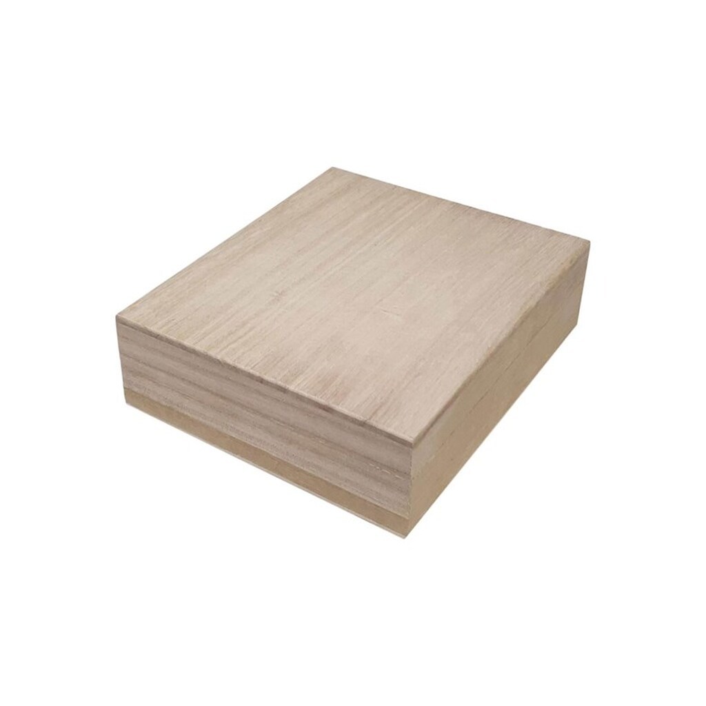 Playwood Square Box with Loose Lid Paulownia Wood