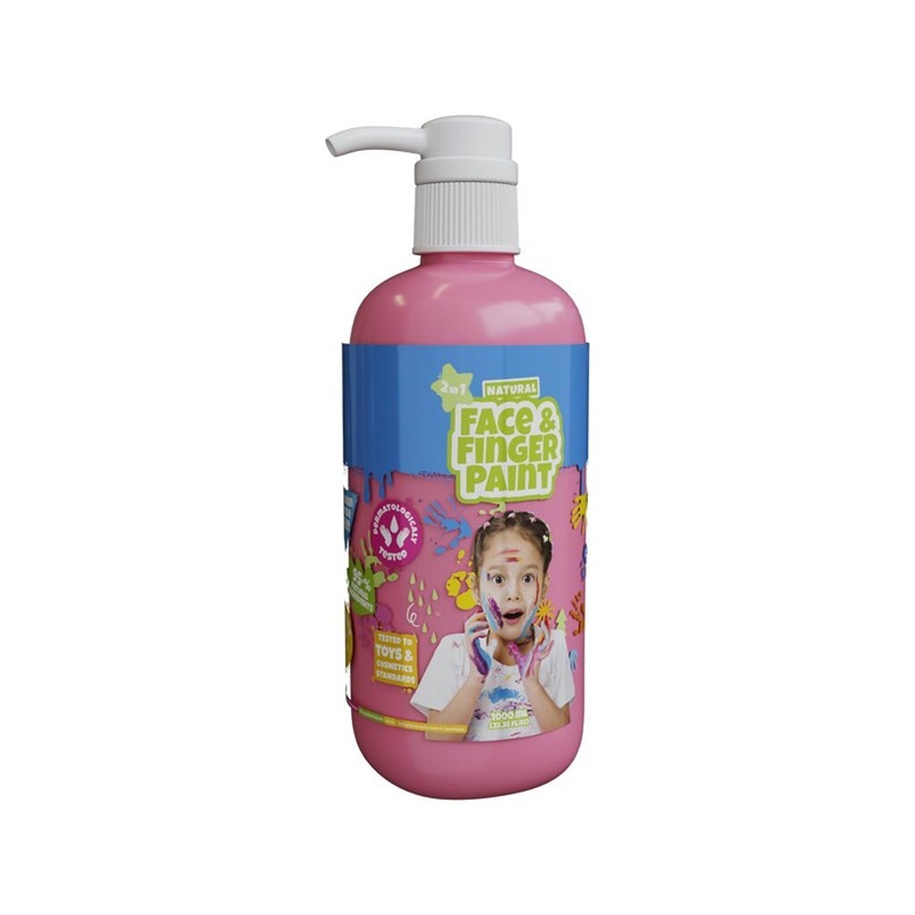 Boti Natural Face &amp; Fingerpaint Bottle with Pump - Pink 1L