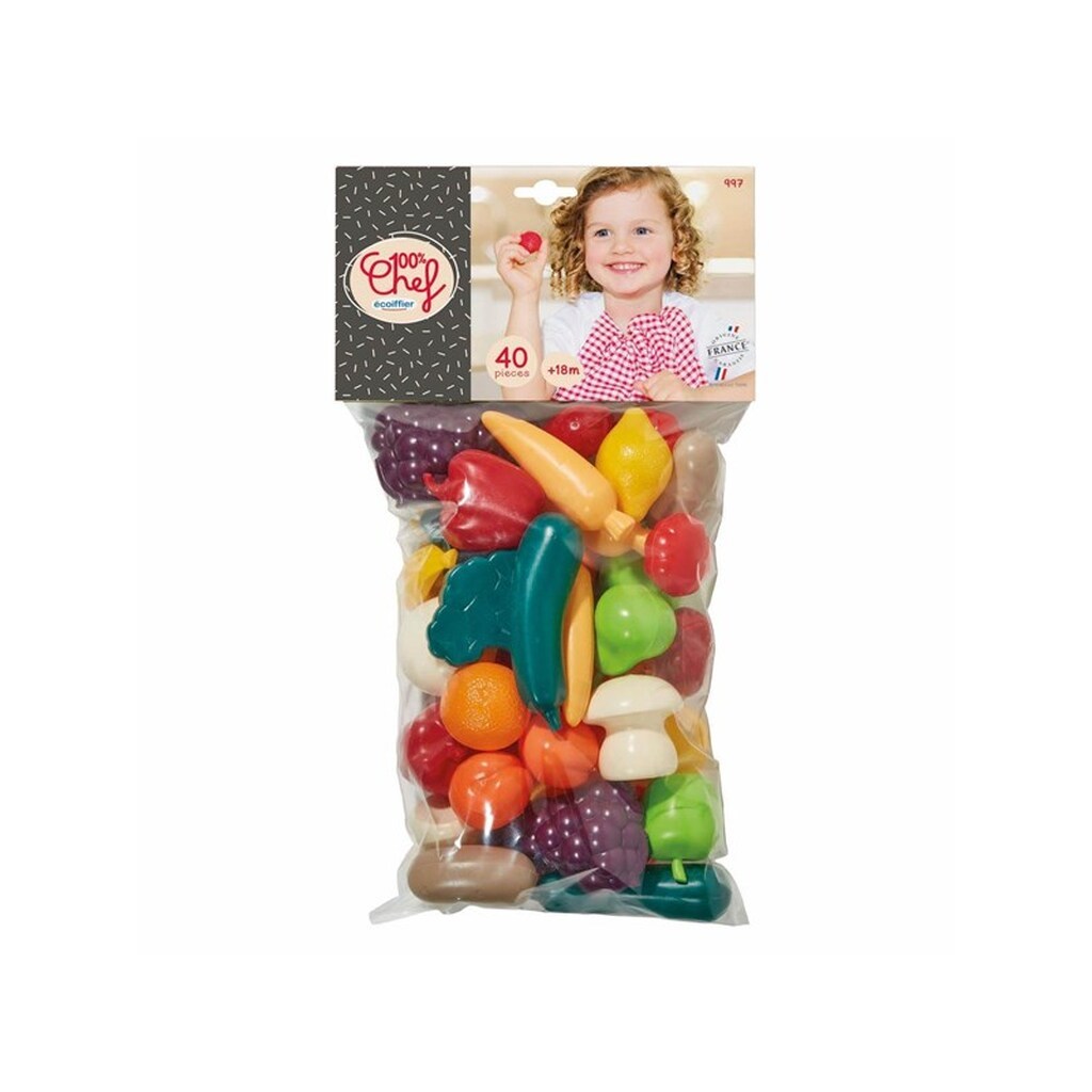Ecoiffier 100% Chef Play Food Vegetables 40pcs.