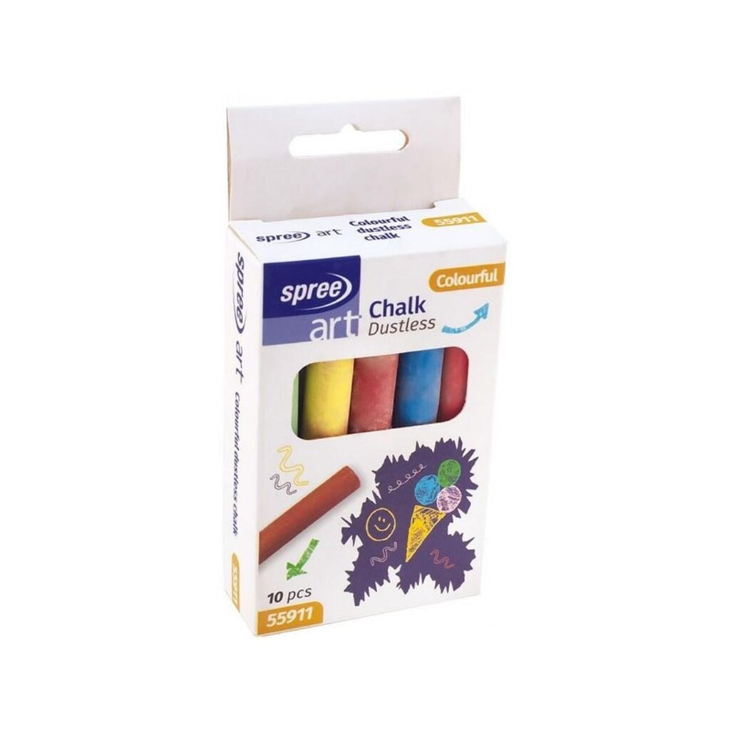 SPREE Tavlekridt 10 stk. Ass.