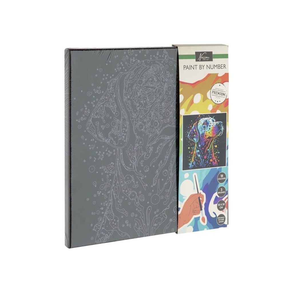 Creative Craft Group - Paint by Number Black Canvas Dog 30x30cm