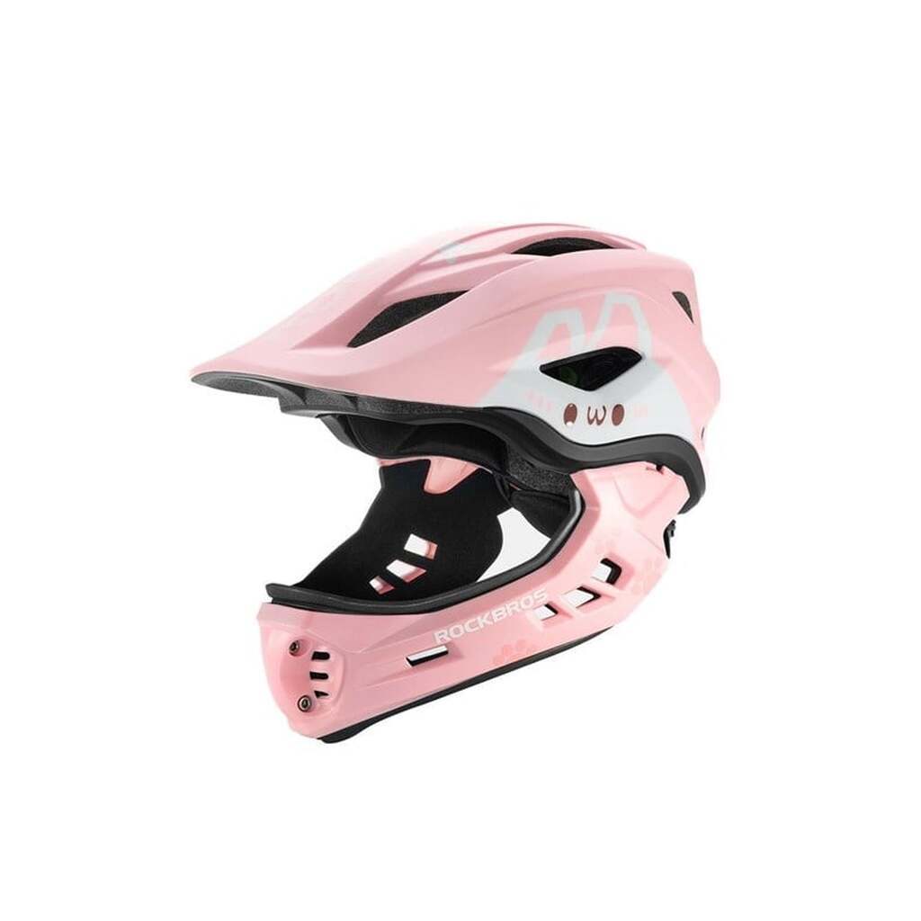 Rockbros TT-32002 Rabbit Children's Bike Helmet with Detachable Chin Size M (54-58) - Pink