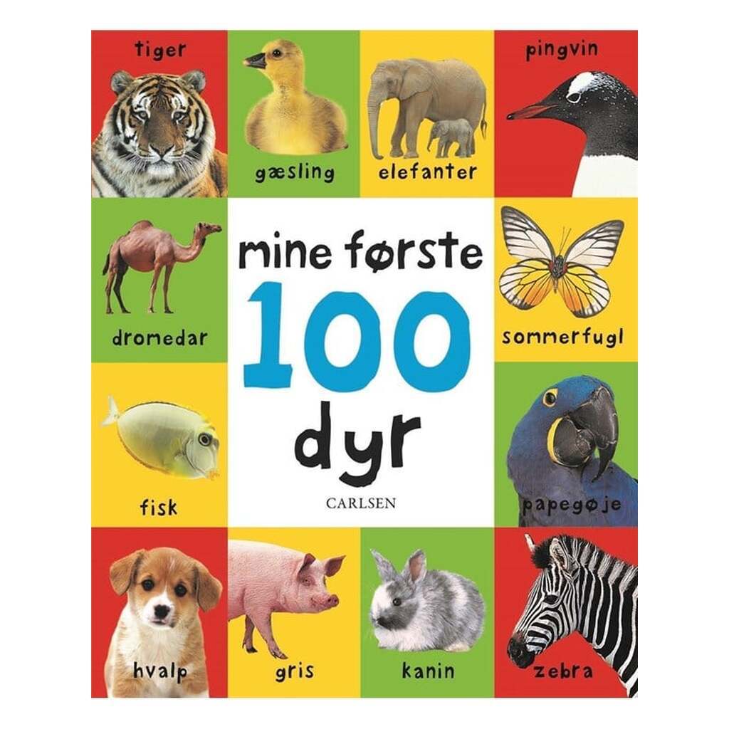 Mine første 100 dyr - Børnebog - Papbog