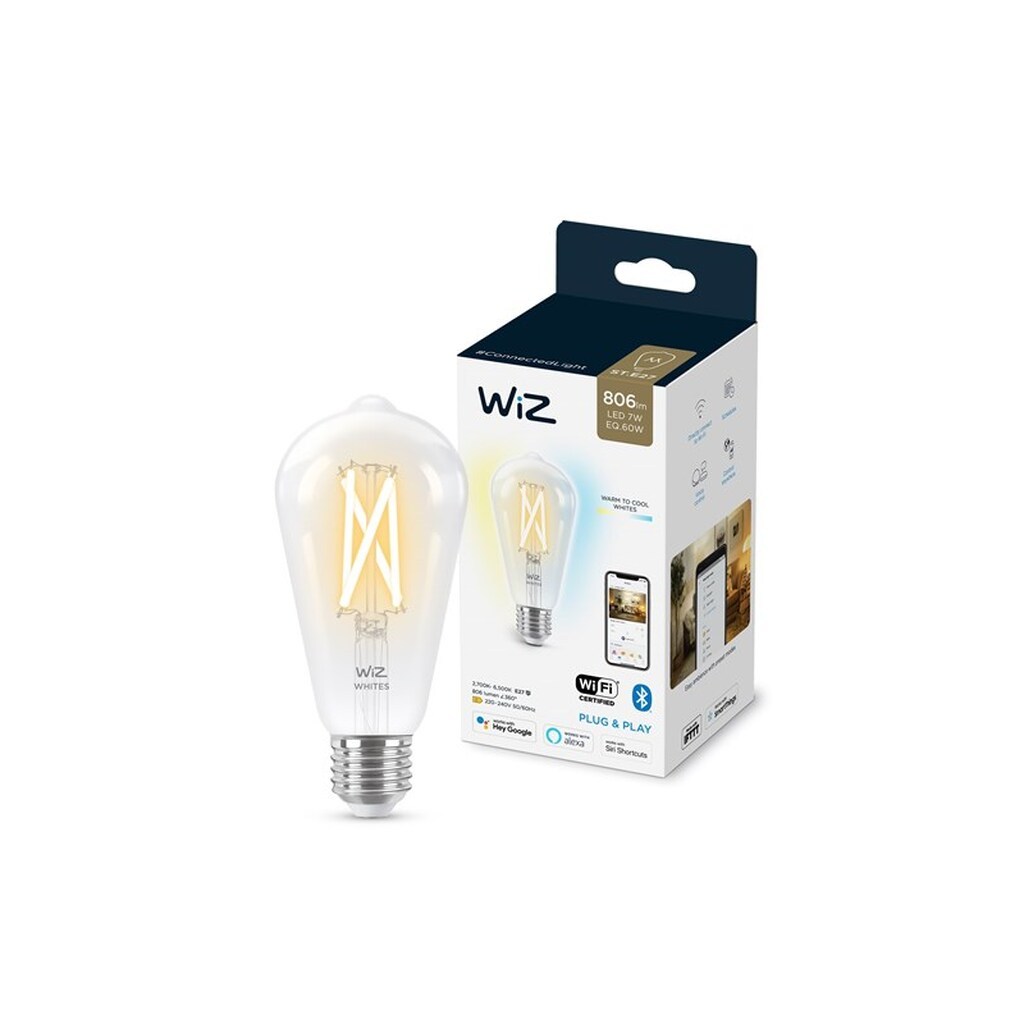 WiZ Filament Edison ST64 E27, klar