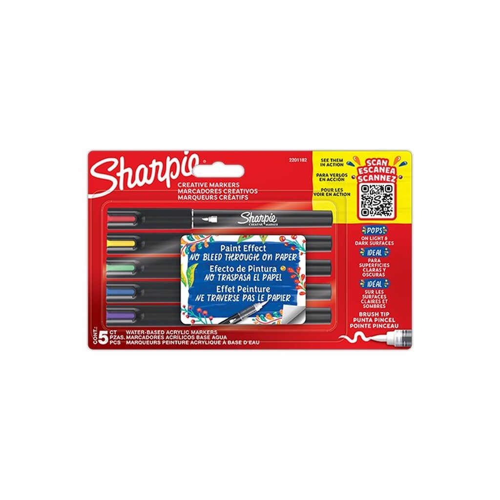 Sharpie Creative Marker Penselspids | Assorterede farver | 5 Stk