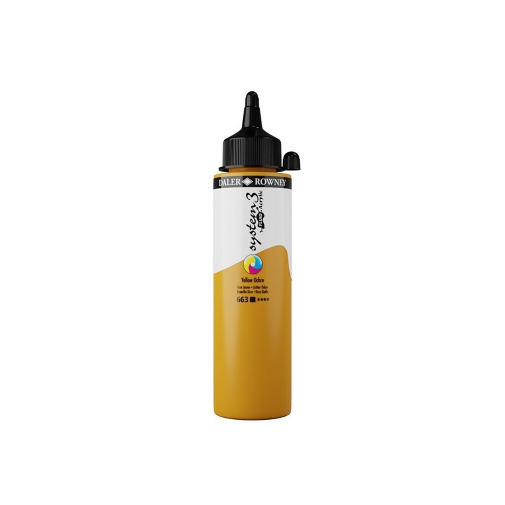 Daler-Rowney System3 Fluid Acrylic 250 ml Yellow Ochre