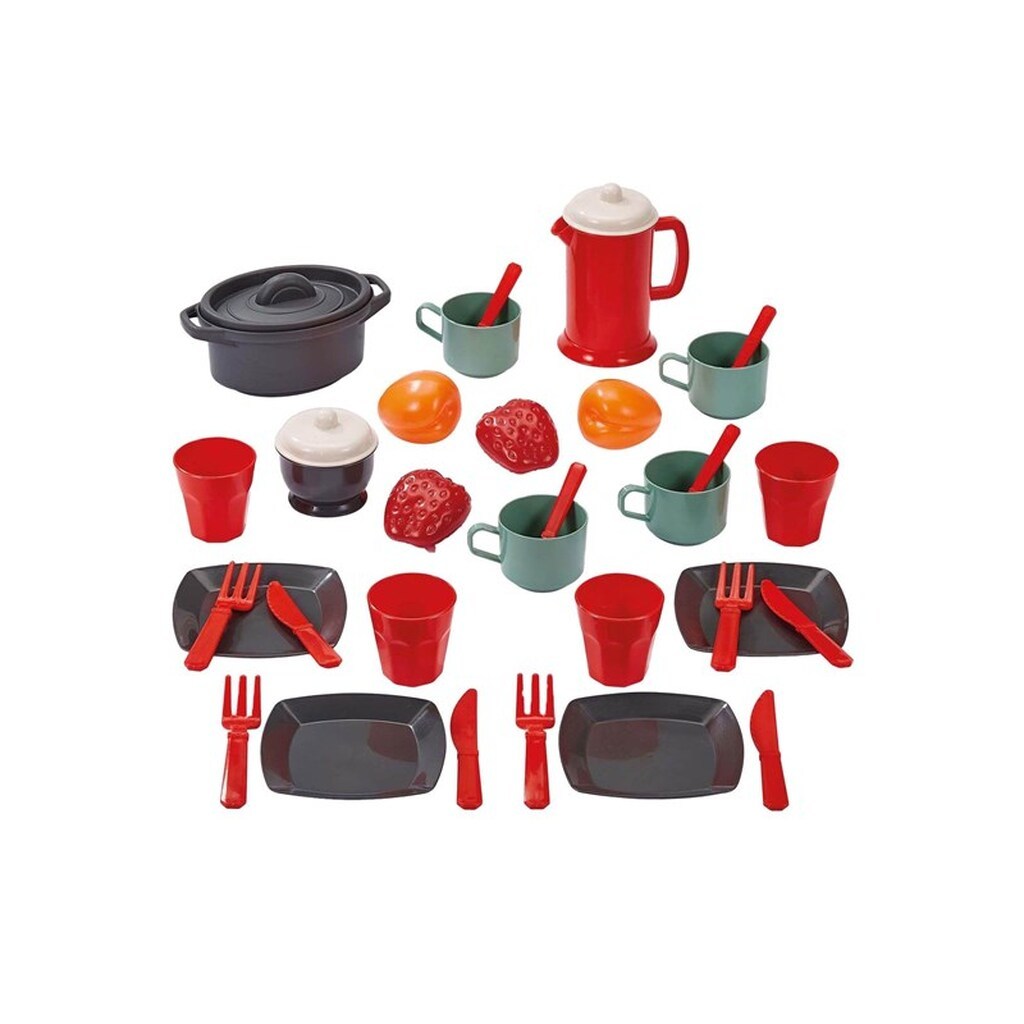 Ecoiffier 100% Chef Dining Set with Play Food 34 pieces.