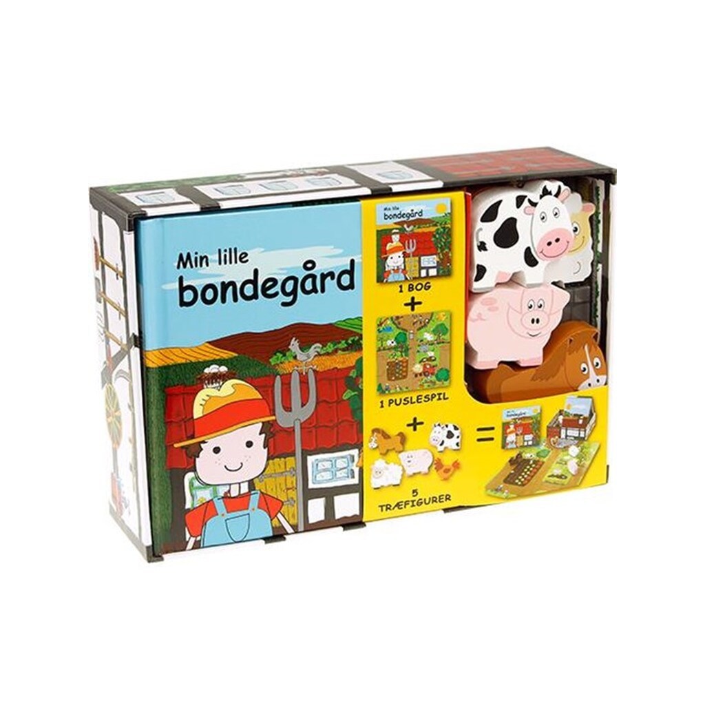Min lille bondegård - Aktivitetsæske - Børnebog - Hardcover