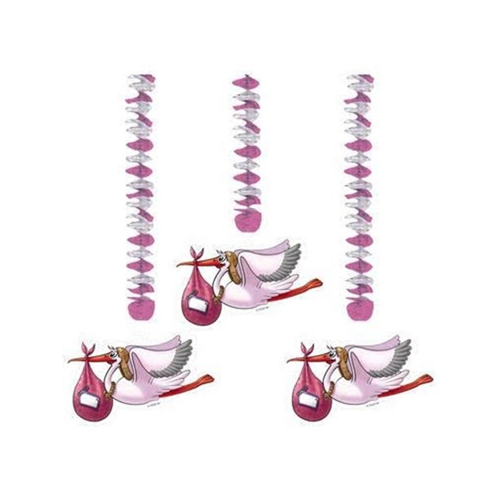 Folat BV - Pink Hanging Decoration 3 pcs.