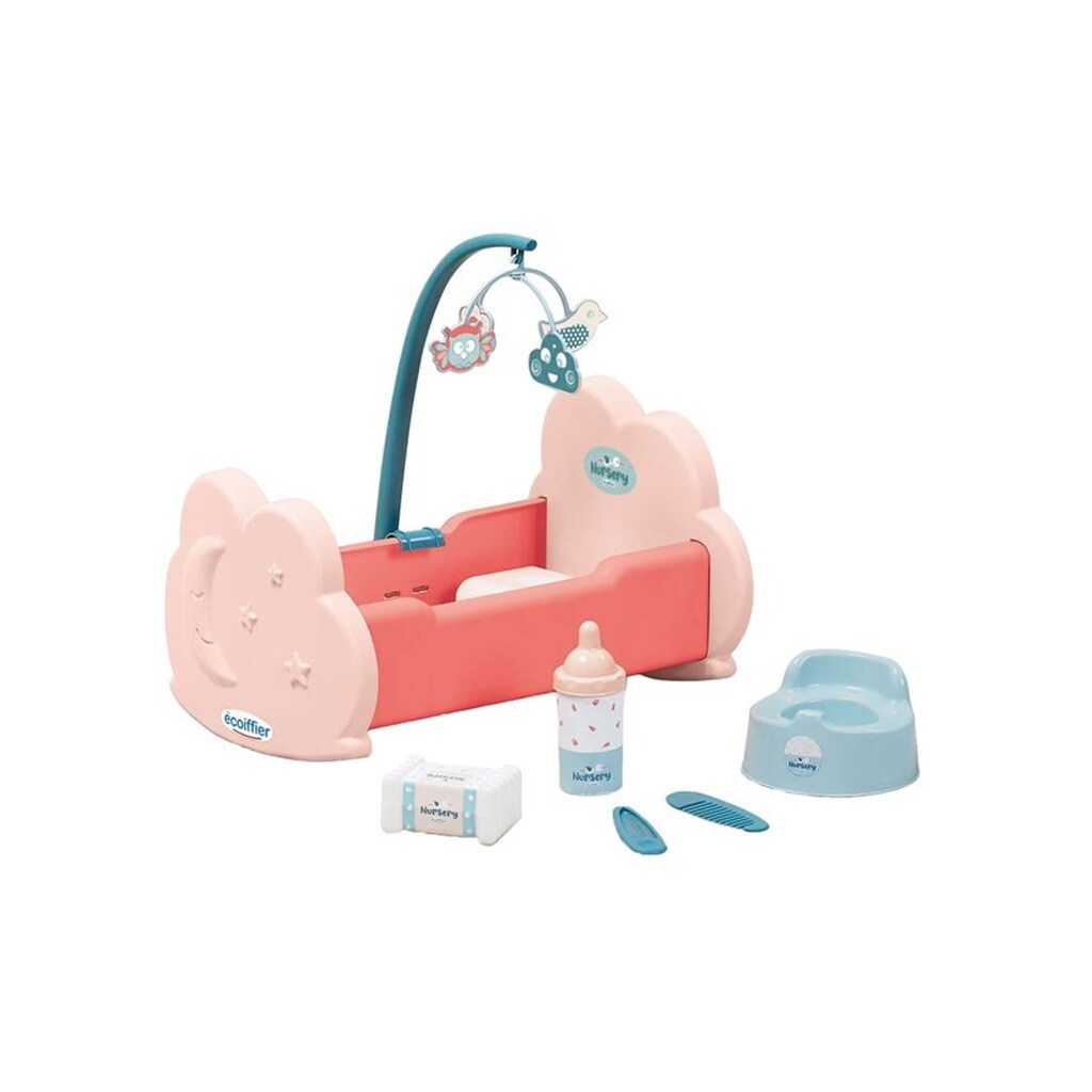 Ecoiffier - Doll&apos;s Cradle with Accessories 6 pcs.