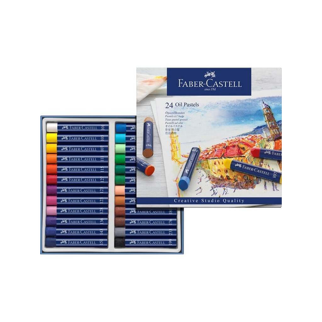 Faber-Castell Oliepasteller, kartonpung med 24 stk.