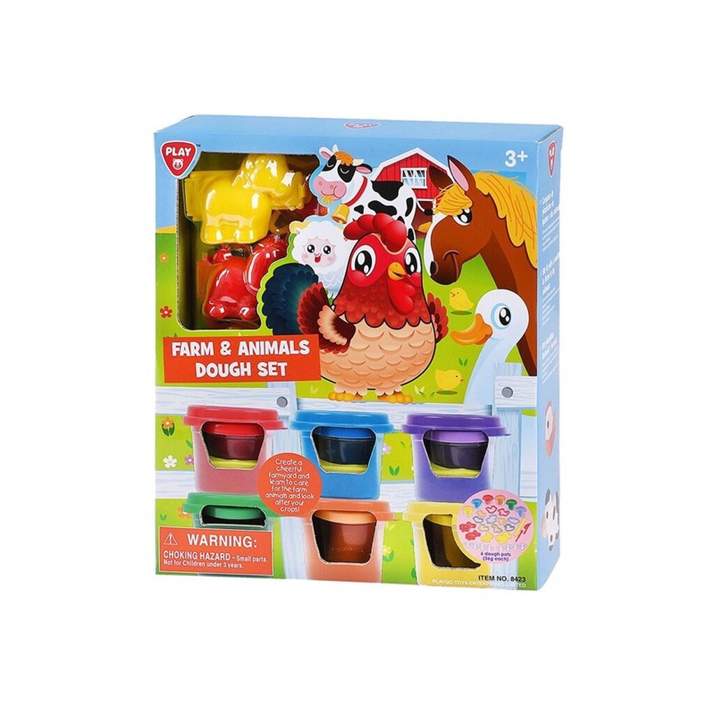 PLAY - Play Farm and Animals Clay Set 6 Clay Pots