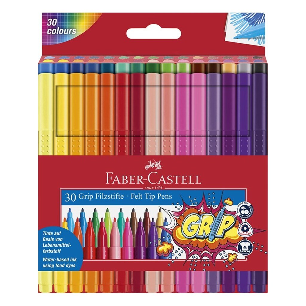 Faber Castell - Fibre-tip markers Grip Color set 30 pcs (155335)