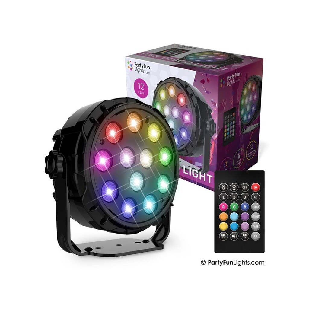 Party Funlight Projektør disko lampe med fjernbetjening Ø: 12.6cm