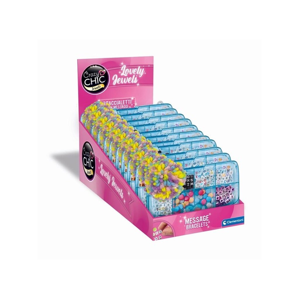 Clementoni Crazy Chic Jewelry Making Beads Set in Storage Box Blue