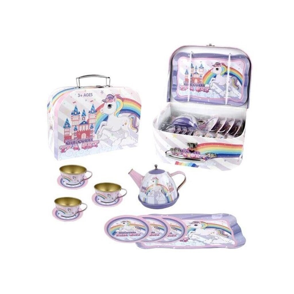 Magni Tea set in suitcase - unicorn