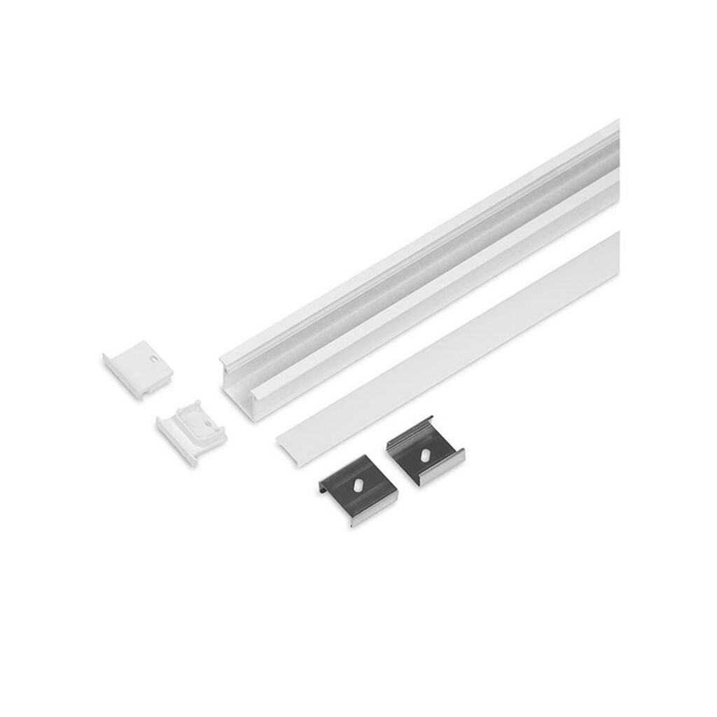 Light Solutions Aluminiumsprofil - Model L (Indbyg) - 20mm LED strip - Hvid