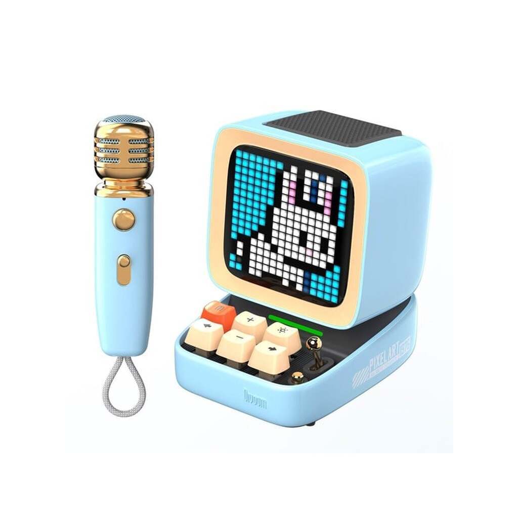 Divoom Ditoo-Mic Mini Karaoke Machine Pixel Art Bluetooth Speaker - Blue