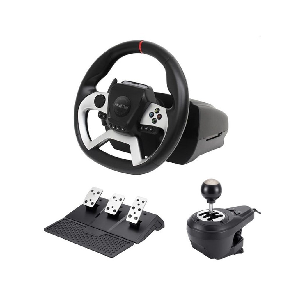 MAXX TECH PRO FF RACING WHEEL KIT (WHEEL 3-PEDAL SET &amp; SHIFTER) - Wired Wheel, gamepad and pedals set - Sony PlayStation 4