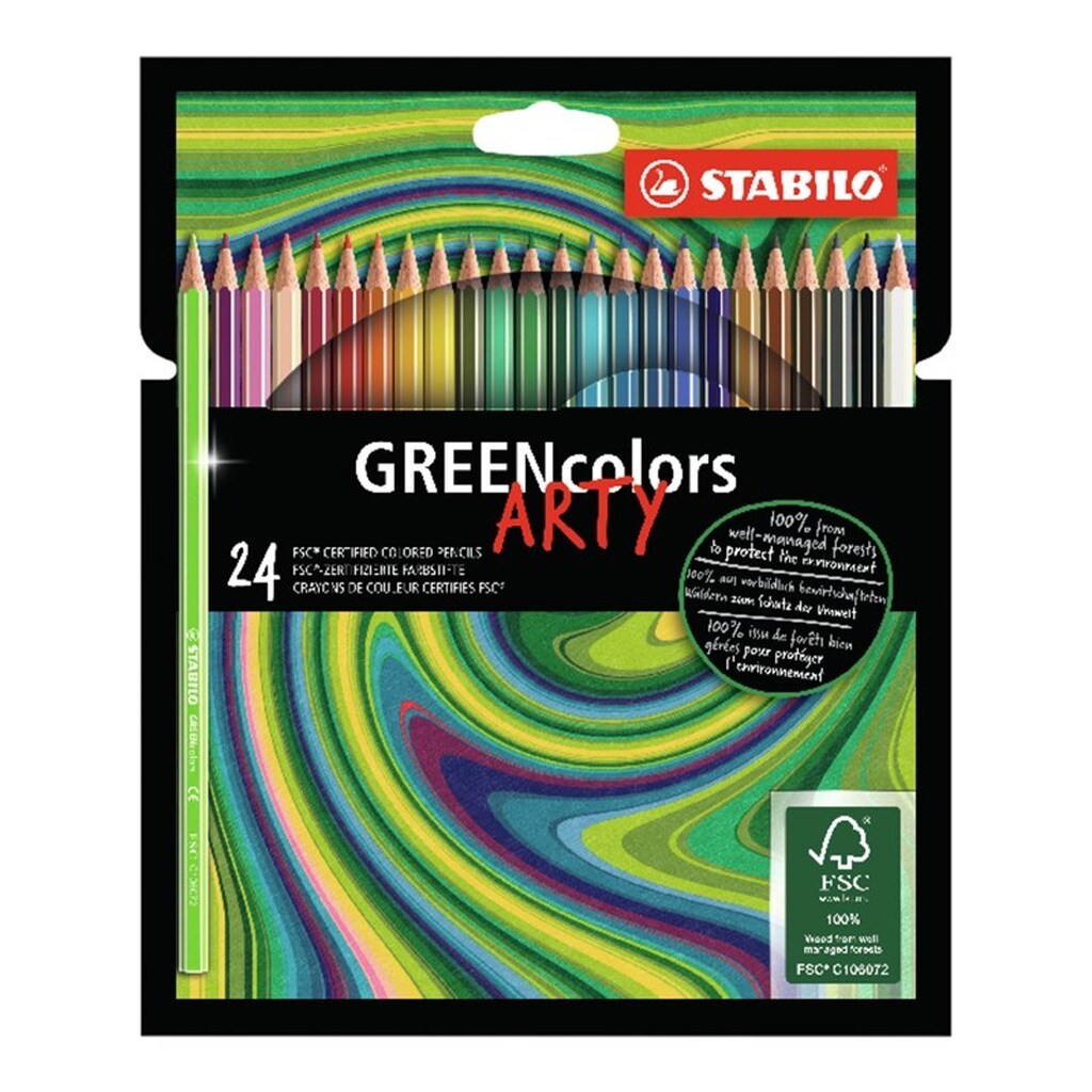 STABILO ® Arty GREENfarver FSC®-mærkede farve blyanter,  sæt med 24 penne