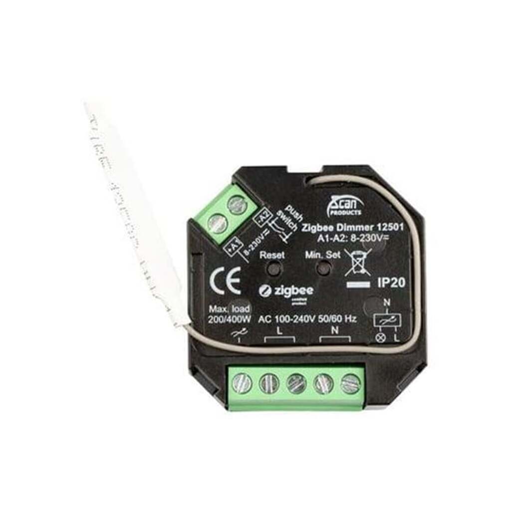 Scan Products ZigBee 3.0 Box Push Lysdæmper 200W LED (Bagkant)