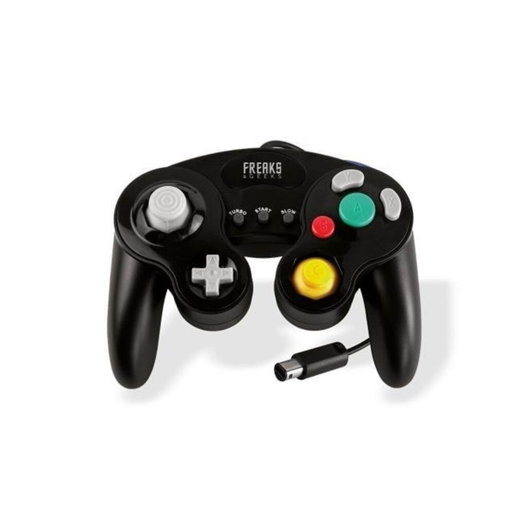 Freaks And Geeks Black Wii/GC Controller with Turbo and Slow Function - Wired Controller - Nintendo Wii U