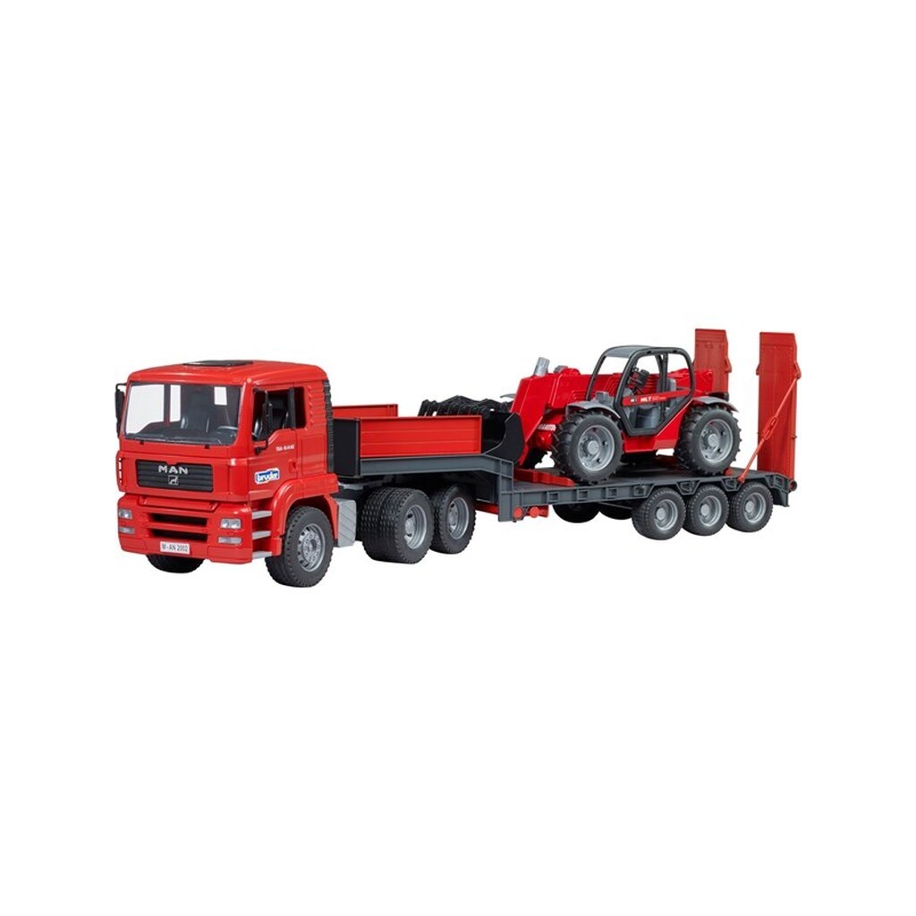 Bruder MAN TGA Low loader truck with Manitou Telescopic