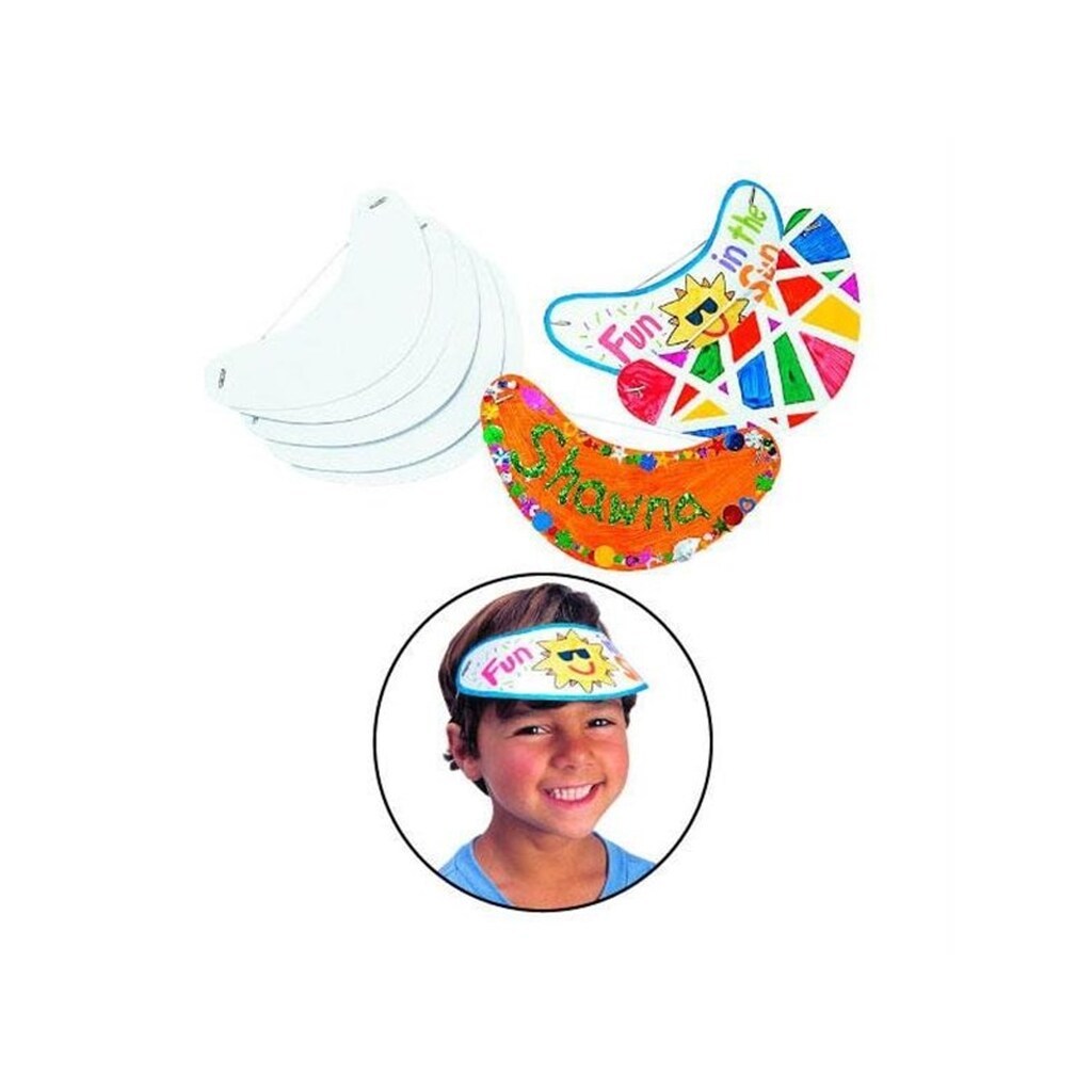Colorations - Make and Decorate your own Sun Visor White Set of 24